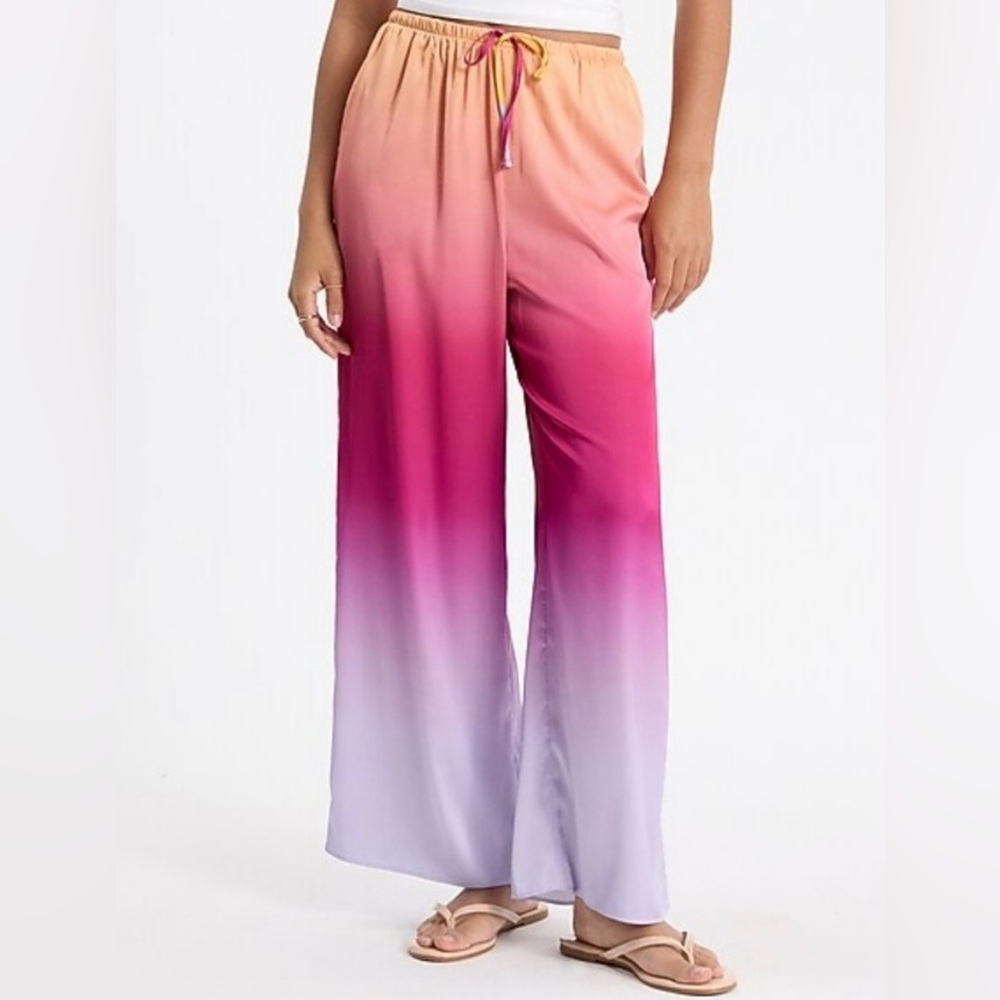 Express Satin High Waisted Ombré Wide leg Pants Size M NWT